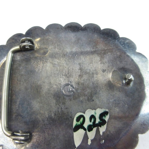 VTG Native American Silver Turquoise Belt Buckle - Picture 6 of 6